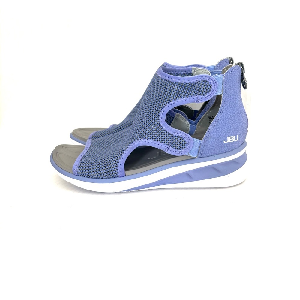JBU Sport Nanette Purple Grey Zip Heel Open Toe Wedge Sandals Shoes Womens 6.5 - Picture 13 of 13